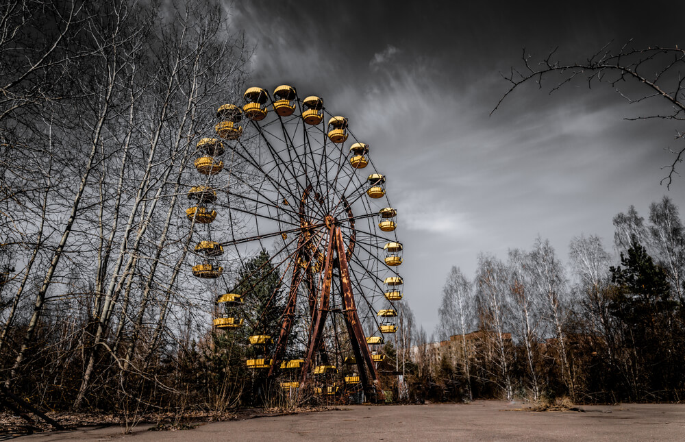 Opuštěné kolo v Černobylu
