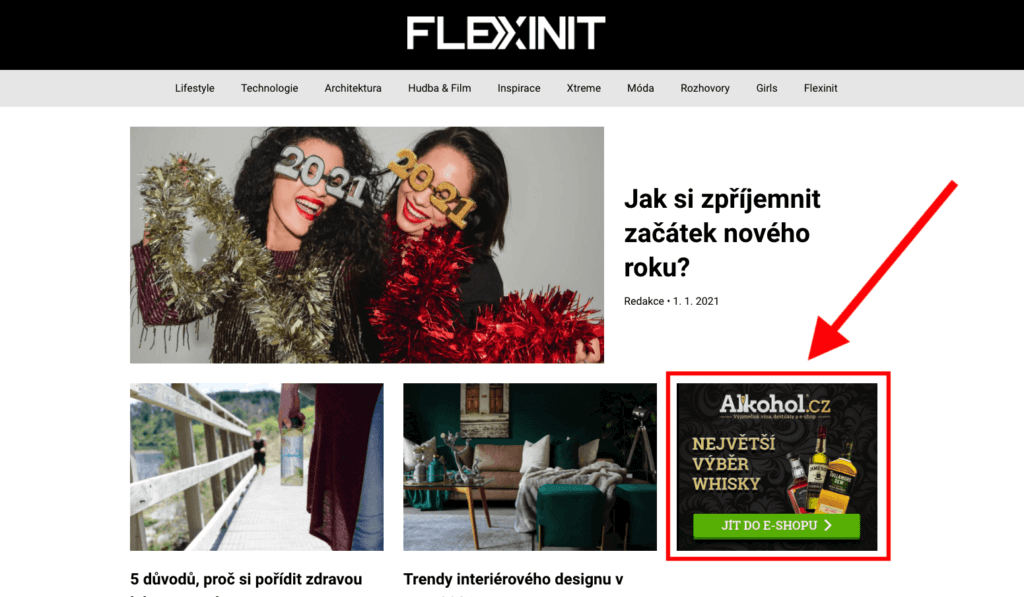 Bannerová reklama na Flexinit.cz